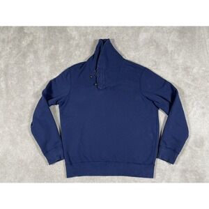 Polo Ralph Lauren Sweater Mens L Large  Blue Shawl Collar‎ Pullover Black Pony